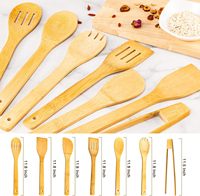 Plat grand long manche ustensiles de cuisine grattoir spatule fendue servant pot en bois de hêtre ensemble de cuillères en bambou pour la cuisine