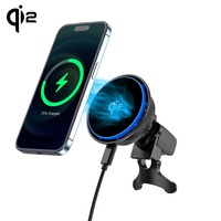 Chargeur de voiture électrique intelligent Qi2 15W le plus vendu, chargeur de voiture sans fil magnétique tendance 10W Qi 25A Pd, prise standard américaine