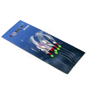 Nouveauté 5 crochets perles lumineuses Sabiki Rigs crochet peau de poisson 3/0 pêche en eau salée crochet combiné - Product Image 4