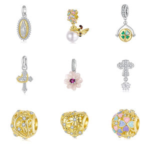 Jiang Yuan Hete Verkoop 925 Sterling Zilveren Charme 14K Vergulde Bedels Zomer Sieraden <span class=keywords><strong>Plumeria</strong></span> Citroen Zonnebloem Bedels - Product Image 1