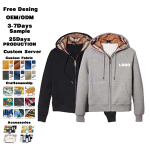 <span class=keywords><strong>Felpa</strong></span> <span class=keywords><strong>con</strong></span> Cappuccio Premium Foderata a Quadri, Stile Old Money Britannico, Giacca in Spugna di Cotone, Vestibilità <span class=keywords><strong>Oversize</strong></span>, <span class=keywords><strong>Felpa</strong></span> <span class=keywords><strong>con</strong></span> <span class=keywords><strong>Zip</strong></span> Personalizzata - Product Image 1