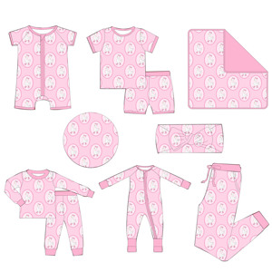 Conjuntos de Pijamas de Bambú Personalizados de Goose Bows para Mamá e Hija, Pantalones Deportivos para Mujer, Pijamas para Niños, Manta con Cierre para Bebé, Pijamas de Bambú Silly Goose - Product Image 2