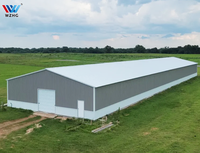 Structure de hangar en acier préfabriqué, bâtiments d'entrepôt en acier préfabriqués à grande portée