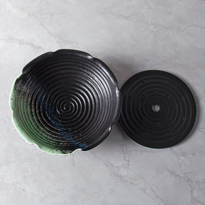 Plateau irrégulier en grès musculaire, assiette de Style rétro pour <span class=keywords><strong>Restaurant</strong></span>, effets spéciaux japonais, Conception artistique, glace sèche - Product Image 4