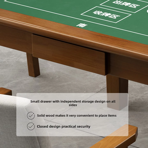 Mesa de comedor y tarjeta de madera maciza multifuncional y duradera moderna, mesa de Mahjong para el hogar de color nogal para uso en la sala de estar - Product Image 5
