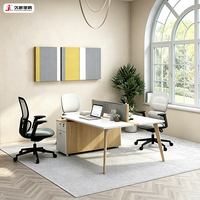 Table de travail modulaire JIUSHUN, poste de travail avec cloison, bureau d'ordinateur en bois robuste pour employés
