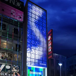 P60カスタマイズ折りたたみ式RGBLEDピクセルLedメッシュスクリーン巨大な屋外広告Ledスクリーンポーランド