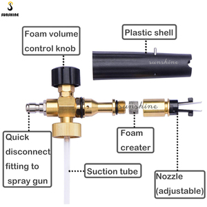 Lance De Mousse De neige Mousse Canon Nettoyeur Haute Pression Buses Pistolet Haute Pression 3000 PSI Laveuse à Jet - Product Image 5