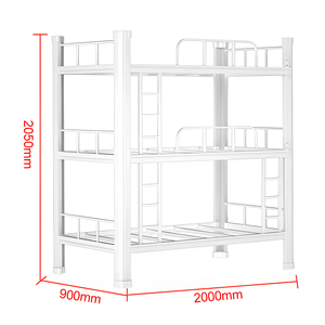 Chambre dormotoire pas cher <span class=keywords><strong>3</strong></span> <span class=keywords><strong>niveaux</strong></span> adulte fer métal cadre de lit en acier triple lit superposé - Product Image 2