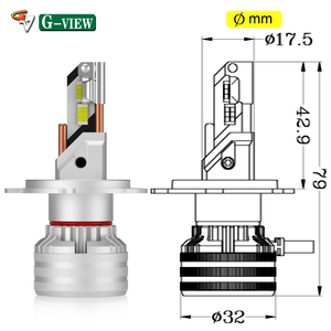 Gview g20w H4 H19 36000lm 880 881 siêu sáng Led Đèn Pha Bóng đèn H4 H7 H8 công suất cao 140 Wát phổ đèn LED Phụ tùng ô tô - Product Image 4