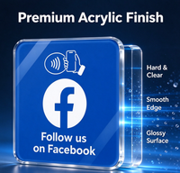 Plaques NFC personnalisées en acrylique pour suivre Facebook, étiquettes de suivi des réseaux sociaux à toucher pour les commerces de détail et les entreprises hôtelières