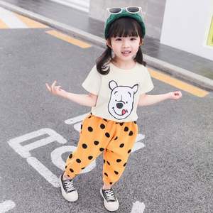 เสื้อผ้าเด็กชุดเซ็ตใหม่ขายส่งราคาพิเศษ เสื้อยืดลายดอกไม้และชุดเดรสยาวลายทางหลากสี - Product Image 3