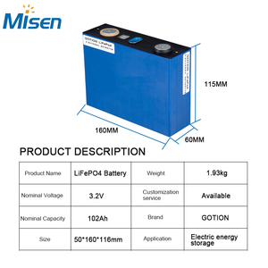 แบตเตอรี่ลิเธียมไอรอนฟอสเฟตแบบแท่งปริซึม 3.2v 102ah 105ah สำหรับเก็บพลังงานแสงอาทิตย์ - Product Image 2