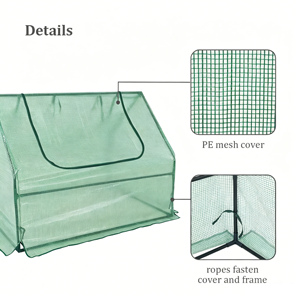 Galvanized Steel Raised <b>Planter</b> Kit Box Outdoor Metal Riased Garden Bed with 2 Zipper Doors Greenhouse - Product Image 3