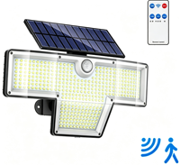 Lámpara de Pared LED de Seguridad con Energía Solar 278/338B - Lámpara Proyectora Multicabezal con Sensor de Movimiento Humano