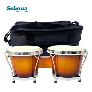 Tambores <span class=keywords><strong>Bongo</strong></span> de Madera de Tilo de 7+8 Pulgadas con Rayas de Colores, Directo de Fábrica, Tambores de Percusión Manual de Madera de Tilo con Bolsa, Instrumentos de Percusión - Product Image 4