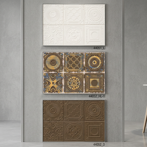 Carreaux muraux en céramique numérique haute brillance classiques 12x18 pouces, design rustique rouge pour intérieurs résidentiels - Product Image 3