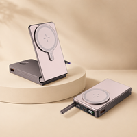 Batterie externe 3 en 1 10000mAh, chargeur portable pour téléphone portable, montre connectée, écouteurs avec support de charge magnétique pliable