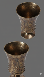 Copa de Vidrio Grabada Vintage, Vaso Decorativo Antiguo, Copa de Vino con Grabado, Centro de Mesa para Bodas, Fiestas, Banquetes, Decoración del Hogar - Product Image 3