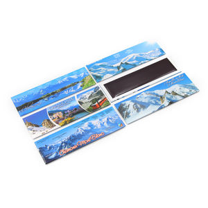Aimants de réfrigérateur en étain souvenir de la montagne enneigée des Alpes de Chamonix en Suisse, design personnalisable avec logo personnalisé - Product Image 3