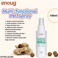 Enoug SOS Spray multifonctionnel pour animaux de compagnie, soin du pelage et désodorisant pour animaux et lits, formule douce à base de plantes pour l'extérieur