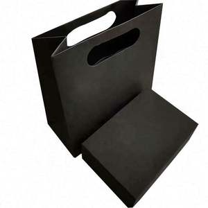 Bolsa de Papel Negra Personalizada para Joyería, de Tamaño Pequeño, con Logotipo, para Regalos de Boutique de Marca de Lujo - Product Image 1