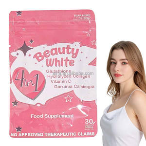 Glutatión, Colágeno Hidrolizado, Vitamina C, Garcinia Cambogia, 30 Porciones, Suplemento Alimenticio para el Cuidado de la Piel, Belleza Blanca, Suplemento 4 en 1 - Product Image 1