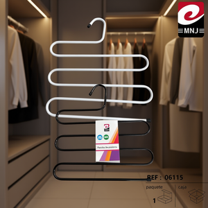 Appendiabiti in plastica a forma di S Mnj, bianco e nero, per riporre vestiti - Product Image 2