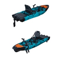 Kayak de Pêche Modulaire de 2,75 Mètres, Kayak à Pédales pour Mer et Rivière avec Moteur Électrique de Trolling Léger et Motorisé