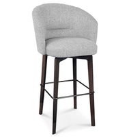 Ensemble de chaises de bar gris argent moderne Mobilier de restaurant souple pour salle à manger, pub, école, extérieur, hôtel-Design italien