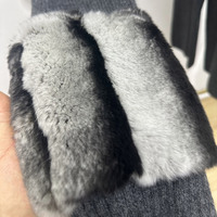 Ensemble de luxe pour femme en tricot avec poignets en fourrure de lapin Rex, pull et pantalon large, Athluxury Lounge Set