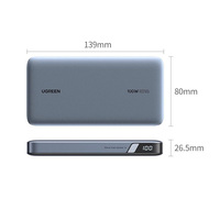 UGREEN Power Bank 100W 20000mAh Pengisian Cepat Tipe C 3-Port Layar Digital Berkualitas Tinggi Pengisian Daya Cepat untuk Ponsel