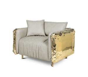 Sillón Individual Moderno de Lujo con Patas de Latón, Silla Giratoria de Diseño para Sala de Estar, Muebles Contemporáneos con Detalles Dorados - Product Image 2