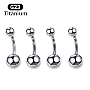 <span class=keywords><strong>Piercing</strong></span> G23 para el ombligo, anillo liso <span class=keywords><strong>de</strong></span> <span class=keywords><strong>titanio</strong></span> <span class=keywords><strong>de</strong></span> 14G con forma <span class=keywords><strong>de</strong></span> Banana y botón para el ombligo - Product Image 1