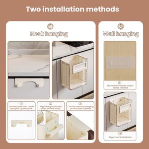 Wall-Mounted Foldable Trash Can/Hanging <b>Kitchen</b> Trash Container/Home and <b>Kitchen</b> Trash Bin - Product Image 6