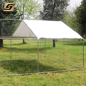 Pollaio Grande <span class=keywords><strong>in</strong></span> Metallo per Esterni con Recinto, Struttura <span class=keywords><strong>in</strong></span> Acciaio Zincato, Casetta Mobile Portatile <span class=keywords><strong>in</strong></span> <span class=keywords><strong>Vendita</strong></span> - Product Image 1