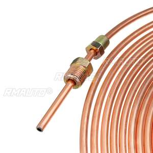 Tuyau en spirale de 7,62 m (25 pieds) en cuivre nickelé de 3/16 po de diamètre extérieur pour freinage, anti-rouille, avec 16 écrous de raccordement - Product Image 5