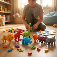 Puzzle 3D à assembler soi-même, dinosaures et animaux sauvages, blocs emboîtables, jouet pour enfants, cadeau