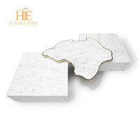 Table basse en marbre blanc moderne, design moderne, mobilier de salon de luxe, table basse en marbre naturel