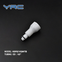 Raccord rapide en plastique lisse YRC Fast Connect 1/4" OD avec pression de 100 psi pour des solutions de plomberie efficaces