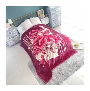 Lower Price Flower Style 6pcs 220x240 100 Polyester Children Print Weft Raschel Blanket