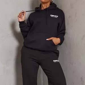 Jersey personalizado de gran tamaño para mujer Sudadera con capucha y joggers Set Fabricantes sudadera de peso pesado Ropa de calle de mujer para pantalones de chándal