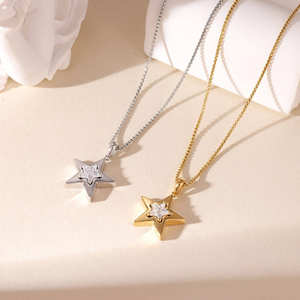 Collar de Bisutería de Moda con Colgante de Estrella para Mujer, Joyería Fina de Acero Inoxidable - Product Image 1