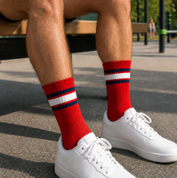 Chaussettes de sport en coton basiques pour hommes, respirantes, tricotées, avec logo, pour la saison hivernale