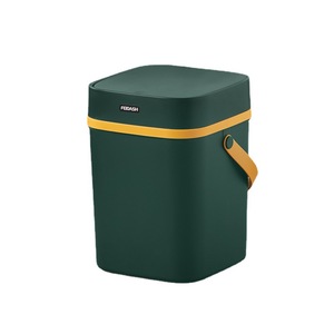Square Waste <b>Bins</b> <b>With</b> <b>Lids</b> For Home Kitchen Living Room Push Button Sanitary <b>Bin</b> 4 Colors Available - Product Image 3