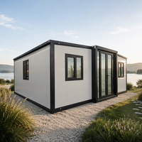 Maison conteneur préfabriquée pliable 20FT avec chambre, structure en acier, plancher en PVC, revêtement de 30 microns, usage résidentiel, garage indépendant, remise