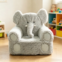 Meilleures ventes : Canapé moderne et confortable pour salon, chambre et enfants, série animaux mignons, forme d'éléphant, en polaire douce