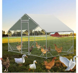 Cobertizo para pollos y patos, tubo galvanizado grueso para exteriores, grande, a prueba de lluvia y sol, jaulas para animales - Product Image 1