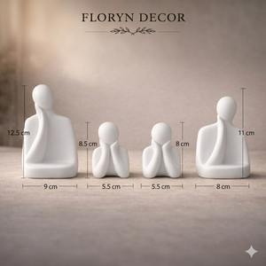 Collection de Statues en Céramique Faite à la Main « Famille Blanche » – Figurines Art Déco Modernes pour Décoration Élégante de Table et Cadeau d'Anniversaire - Product Image 2