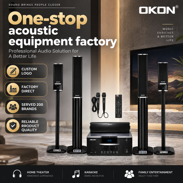 OKON K10 5.1 Surround Home Theater System with Karaoke USB Wireless Microphone Amplifier Speaker Bt Home Theatre System